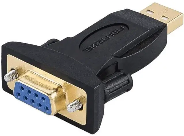 Main image of JAENFONG CableCreation USB to RS232 Adapter with FTDI Chipset, USB 2.0 Male to RS232 Female DB9 Serial Converter for Cashier Register, Modem, Scanner, Industriual Machinery, CNC and Above,Black