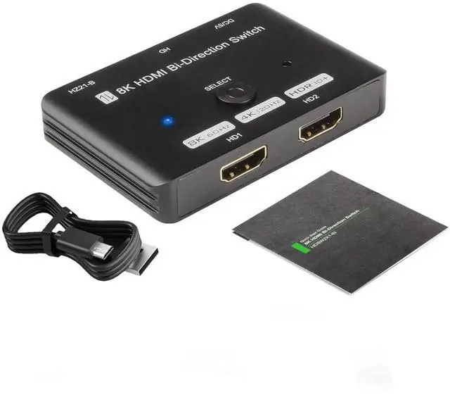 Alt view image 6 of 6 - Upgraded HDMI 2.1 Switch 4K@120Hz, Vszerda Bidirectional 48Gbps HDMI Switcher with 2in 1out or 1in 2out Supports 8K@60Hz 4K@120Hz 2K@144Hz & Fits for Xbox PS5/4 HDMI Projectors TV