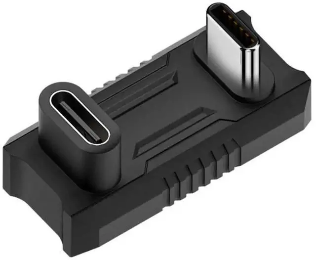 Alt view image 2 of 4 - JAENFONG USB-C To USB-C Adapter 20Gbps USB-C Male To USB-C Female Adapter 8K@60Hz 180 Degree U-shaped for Rog Ally Game Console
