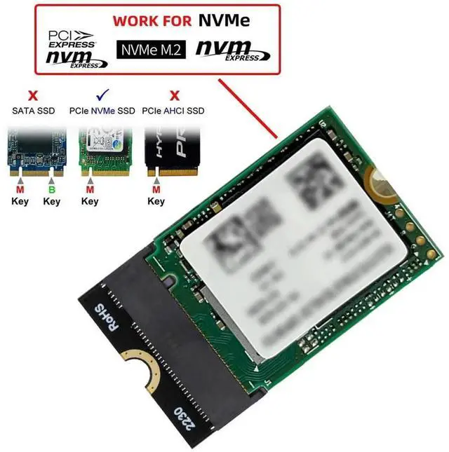 Alt view image 4 of 7 - JAENFONG Card 2230 NGFF A+E-Key Male to NVME M-Key Female Extension PCI-E 4.0 Adapter with Bracket for Laptop Mainboard SSD 2280