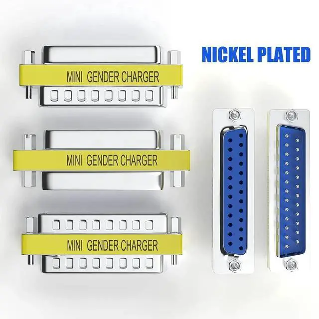 Alt view image 3 of 6 - JAENFONG 6-Pack DB25 25Pin Female to Female Male to Male Mini Gender Changer Coupler Adapter RS232 Serial Cable Connector