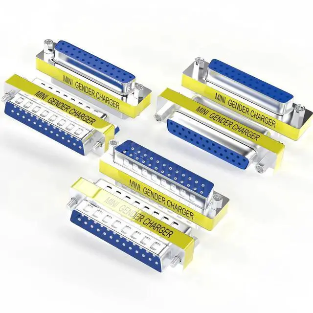 Main image of JAENFONG 6-Pack DB25 25Pin Female to Female Male to Male Mini Gender Changer Coupler Adapter RS232 Serial Cable Connector