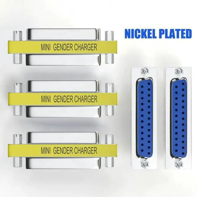 Alt view image 5 of 6 - JAENFONG 6-Pack DB25 25Pin Female to Female Mini Gender Changer Coupler Adapter RS232 Serial Cable Connector