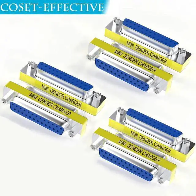 Alt view image 2 of 6 - JAENFONG 6-Pack DB25 25Pin Female to Female Mini Gender Changer Coupler Adapter RS232 Serial Cable Connector