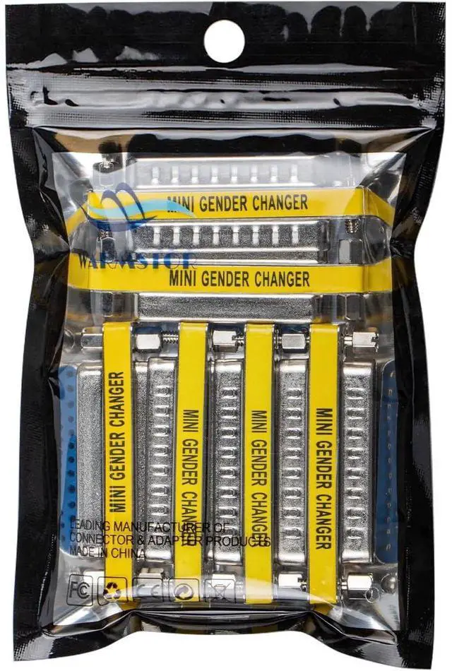 Main image of JAENFONG 6-Pack DB25 25Pin Female to Female Mini Gender Changer Coupler Adapter RS232 Serial Cable Connector