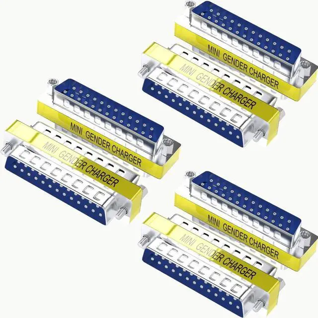 Main image of JAENFONG 6-Pack DB25 25Pin Male to Male Mini Gender Changer Coupler Adapter RS232 Serial Cable Connector