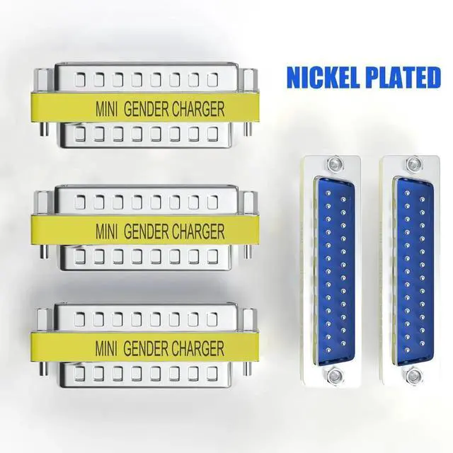 Alt view image 3 of 4 - JAENFONG 6-Pack DB25 25Pin Male to Male Mini Gender Changer Coupler Adapter RS232 Serial Cable Connector