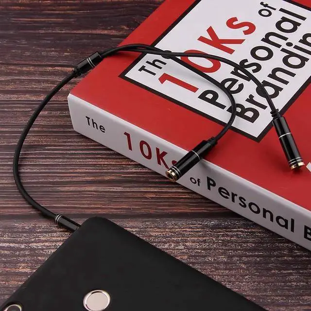 Alt view image 4 of 6 - Audio Cable 3.5mm Jack Headphone Microphone Splitter,4 Pole Male to 2 Female Headset+ Mic Aux Extension Adapter for Android Phone & iPhone