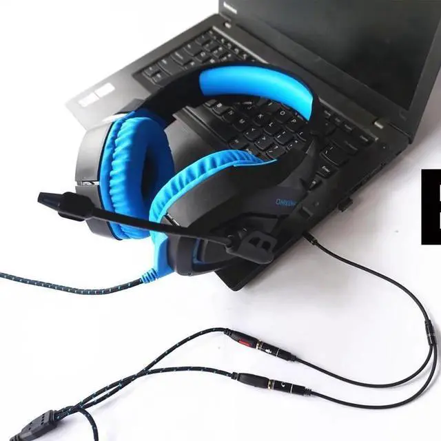 Alt view image 3 of 6 - Audio Cable 3.5mm Jack Headphone Microphone Splitter,4 Pole Male to 2 Female Headset+ Mic Aux Extension Adapter for Android Phone & iPhone