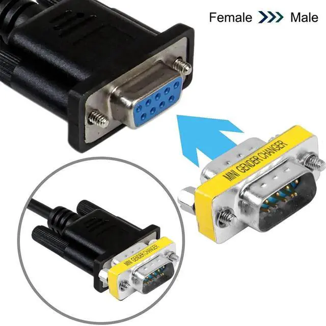 Alt view image 4 of 7 - JAENFONG DB9 Gender Changer D-SUB 9 Pin RS-232 Connector Serial Port Cable Coupler Adapter for Serial Applications-4Pcs (Male to Male)