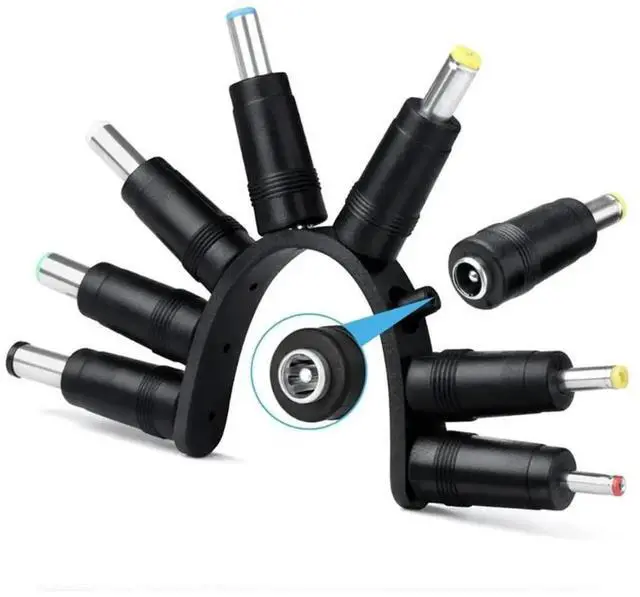 Alt view image 2 of 3 - JAENFONG 8 in 1 DC 5.5x2.1mm Power Cable with DC Plugs Jack 3.5mm 4.0mm 4.8mm 6.4mm 6.3mm Adapter Connectors Laptop Charger For Router