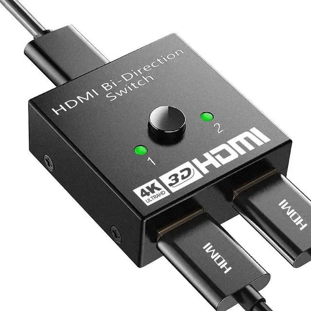Alt view image 6 of 7 - HDMI Switch Splitter 4K@60hz, Aluminum Bidirectional HDMI Switcher 2 in 1 Out, HDMI Splitter 1 in 2 Out Supports 3D HDR for Xbox PS5/4/3 Blu-Ray Player Fire Stick Roku HDTV