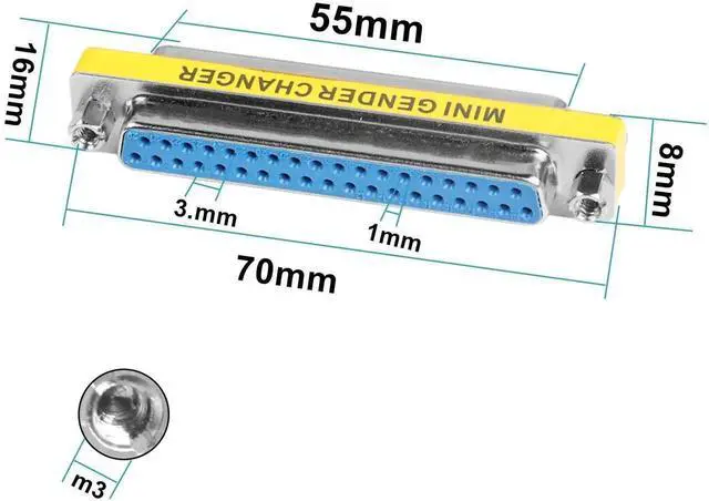 Alt view image 6 of 7 - JAENFONG DB37 37 Pin Gender Changer D-SUB 37Pin Female to Femake Coupler Serial Cable Gender Changer VGA Adapter Connector-2PCS (Female)