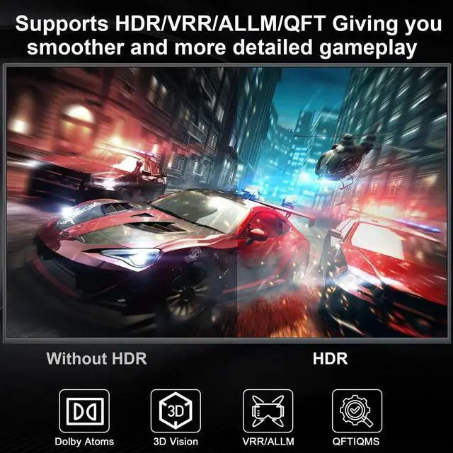 Alt view image 2 of 7 - 4K HDMI Switch 5 in 1 Out - 4K@60Hz HDMI Switch with Remote, 5 Port HDMI Switcher Selector Support 3D HDR CEC HDCP2.2 Compatible with PS 5/4/3 Xbox Switch Roku TV