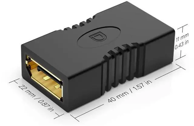 Alt view image 3 of 7 - JAENFONG DisplayPort Coupler Adapters, 2-Pack Gold-Plated 4K DP Female to DP Female Coupler DisplayPort Extender, Support 3D 4K Ethernet
