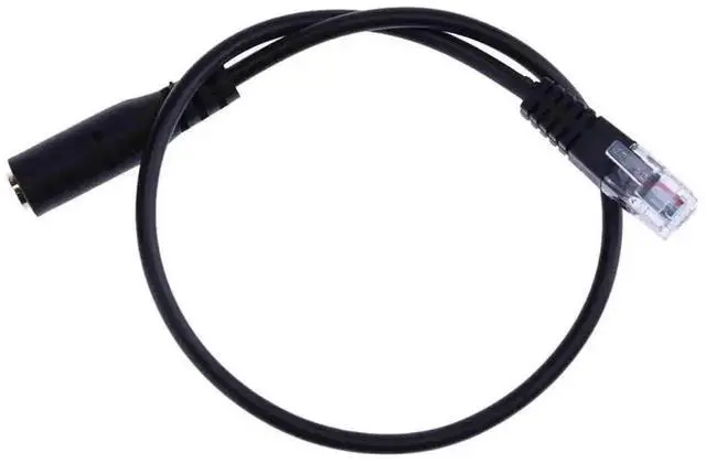 Main image of JAENFONG Black 3.5mm Headset Earphone Audio Cable Female to RJ9 Jack Adapter Convertor PC Headset Telephone