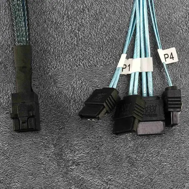 Alt view image 4 of 4 - JAENFONG Internal Mini SAS To SATA Cable, SFF-8643 For Raid Controller Hard Drive-AU64