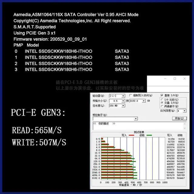 Alt view image 2 of 3 - JAENFONG Hard Disk Drive SSD Adapter Card 4 Port SATA III PCIe Expansion Card 6Gbps SATA to PCI-e 1X Controller with Bracket