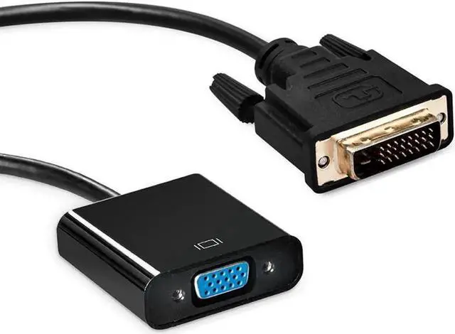 Alt view image 4 of 4 - Active DVI-D to VGA Converter - Gold Plated DVI-D Male to VGA Female Digital to Analog Adapter Cable - 1920x1080p - Black