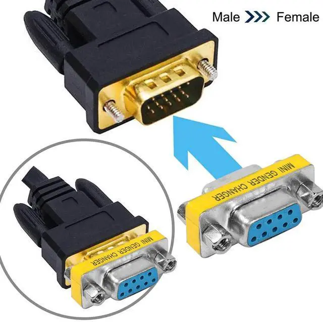 Alt view image 7 of 7 - JAENFONG DB9 Gender Changer D-SUB 9 Pin RS-232 Connector Serial Port Cable Coupler Adapter for Serial Applications-4Pcs (Female to Female)