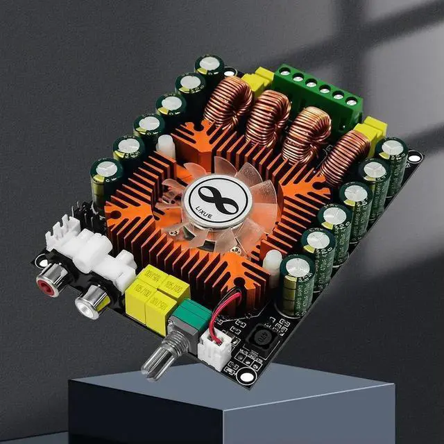 Alt view image 2 of 3 - JAENFONG TDA7498E 2.0 Dual Channel HIFI Stereo Module 160Wx2 High Power Digital Power Amplifier Board Support BTL 220W With Cooling Fan