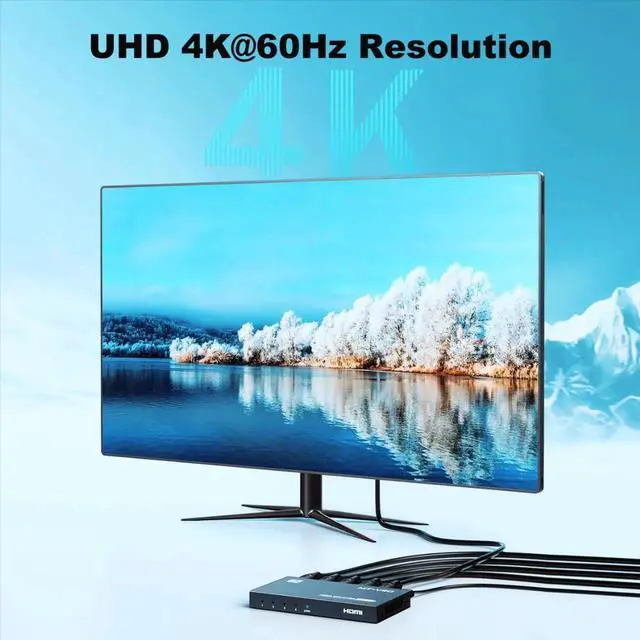 Alt view image 2 of 7 - MT-VIKI HDMI Splitter 4K@60Hz, HDMI Splitter 1 in 4 Out, RGB 4:4:4, HDMI2.0b, HDCP2.2, 18Gbps, Full UHD Distributor for PS4 Fire Stick HDTV