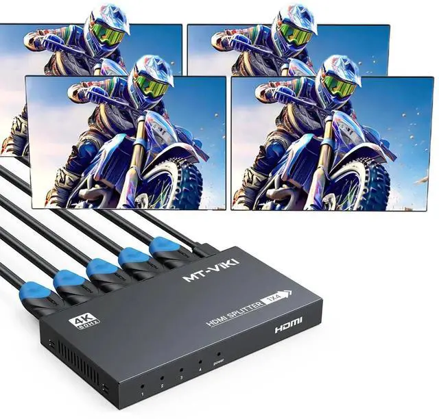 Main image of MT-VIKI HDMI Splitter 4K@60Hz, HDMI Splitter 1 in 4 Out, RGB 4:4:4, HDMI2.0b, HDCP2.2, 18Gbps, Full UHD Distributor for PS4 Fire Stick HDTV
