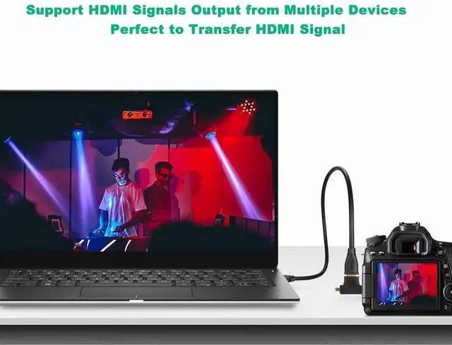 Alt view image 5 of 7 - JAENFONG 2 in 1 HDMI Adapter, 2 Pack Mini and Micro Male to HDMI Female Universal T Adapter with Gold Plated Connectors