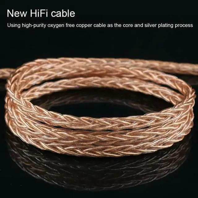 Alt view image 2 of 3 - JAENFONG 1.25m IEM Cable Silver Plated Earphone Cords Universal Long Earbud Cord DIY Replacement MMCX Cable Repair DIY HIFI MMCX Earphone