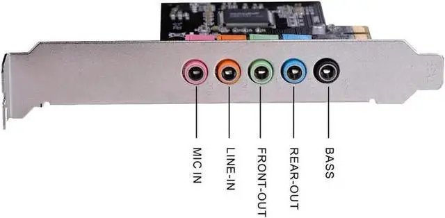 Alt view image 4 of 6 - PCIe Sound Card, 5.1 Internal Sound Card for PC Windows 10 w/ Low Profile Bracket, 3D Stereo PCI-e Audio Card, CMI8738 Chip 32/64 Bit Sound Card PCI Express Adapter
