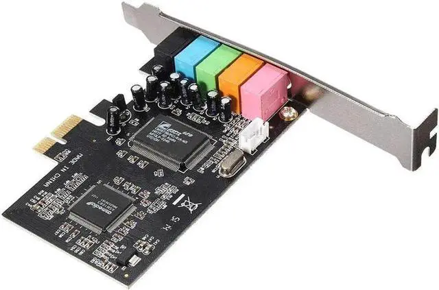Alt view image 2 of 6 - PCIe Sound Card, 5.1 Internal Sound Card for PC Windows 10 w/ Low Profile Bracket, 3D Stereo PCI-e Audio Card, CMI8738 Chip 32/64 Bit Sound Card PCI Express Adapter