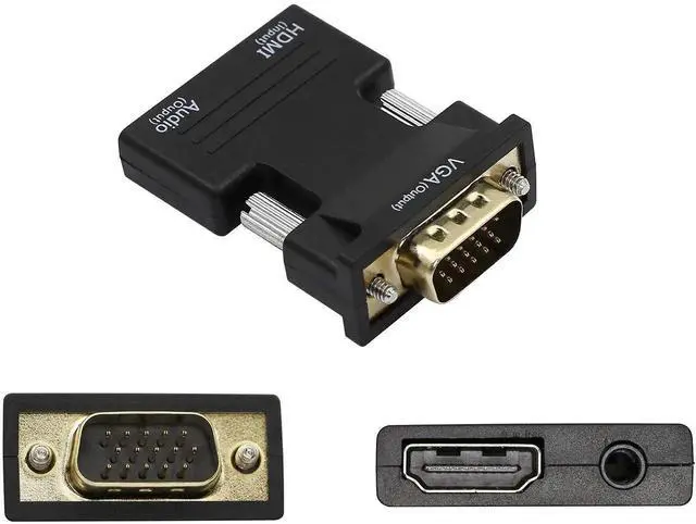 Alt view image 5 of 6 - JAENFONG HDMI to VGA Adapter with Audio 1080P HDMI Female to VGA Male Converter Adapter 3.5mm Audio Cable for TV Stick, Roku, Laptop, PC, Projector, TV, Monitor, Digital Camera, Etc