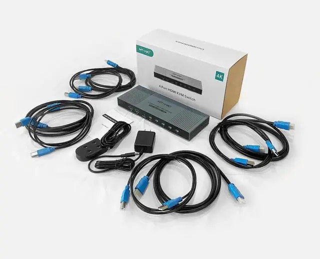 Alt view image 4 of 7 - MT-VIKI 4K Quad HDMI KVM Multiviewer 4x1 w/PIP POP, Support ONE Set of Keyboard/Mouse/Monitor Control 4 PCs, 4K@30Hz Support Hotkey/Button Seamless Switching