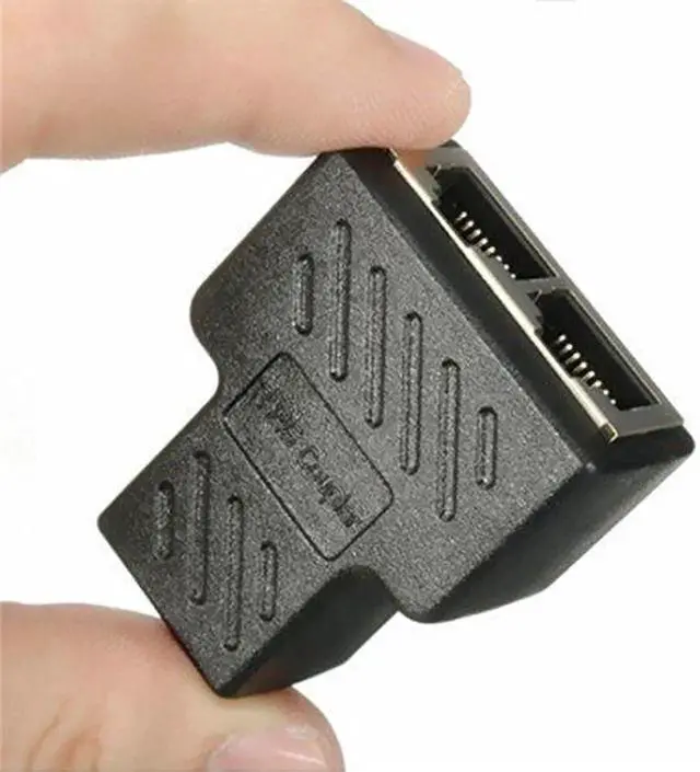 Alt view image 4 of 6 - 2 Pack RJ45 Splitter Connectors, 1 to 2 Ways Ethernet cables interface RJ-45 Socket Adapter 8P8C HUB Network LAN Internet PC laptop router cable Coupler contact Modular plug For Cat5 Cat5e Cat6 Cat7