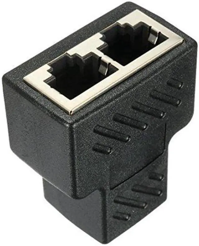 Alt view image 6 of 6 - 2 Pack RJ45 Splitter Connectors, 1 to 2 Ways Ethernet cables interface RJ-45 Socket Adapter 8P8C HUB Network LAN Internet PC laptop router cable Coupler contact Modular plug For Cat5 Cat5e Cat6 Cat7