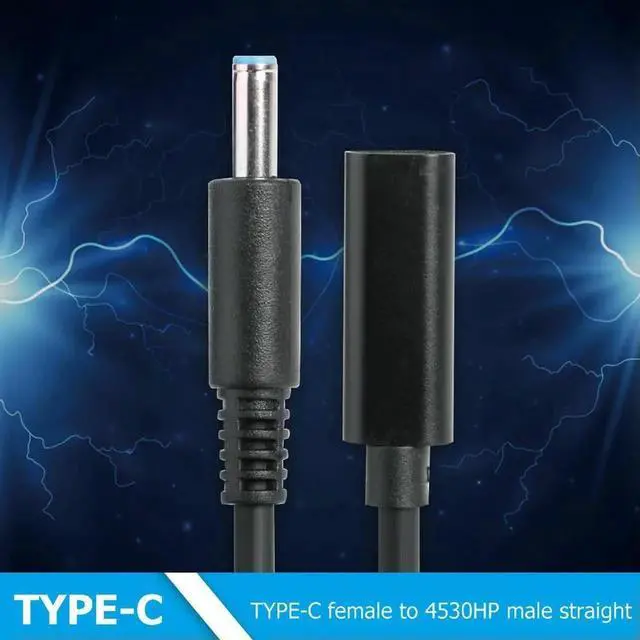 Alt view image 3 of 3 - JAENFONG PD USB Type C Female to 4.5x3.0mm DC Jack Charger Adapter Cable for Laptop