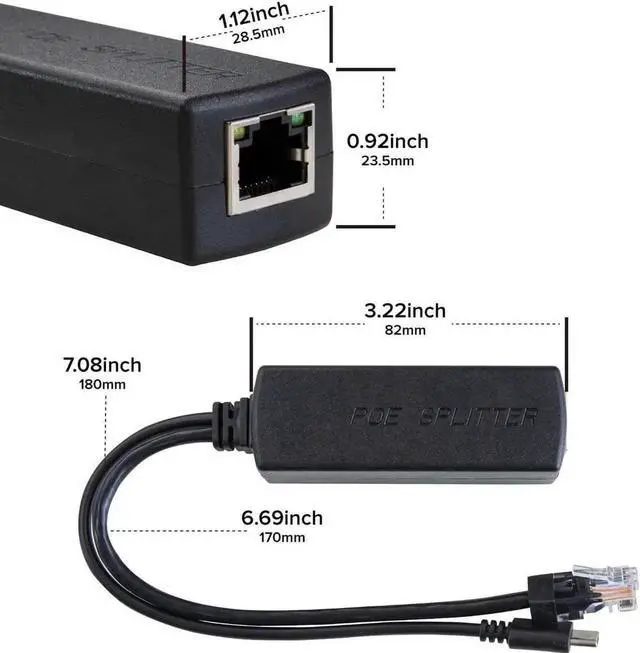 Alt view image 5 of 5 - PoE Splitter USB-C 5V - Active PoE to USB-C Adapter, IEEE 802.3af Compliant for Raspberry Pi 4, Google WiFi, Security Cameras, and More