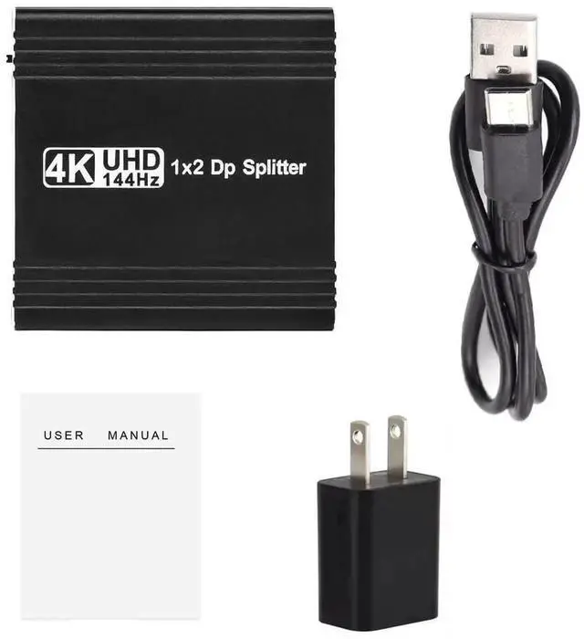 Alt view image 4 of 6 - JAENFONG Displayport Splitter 4K@140Hz/120Hz for Dual Monitors, Supports MST Extend, SST Mirror Mode 1 in 2 Out for Monitor Projector