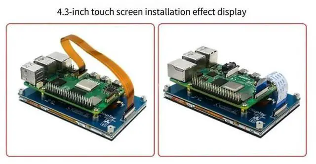 Main image of JAENFONG 4.3Inch Capacitive Touch Screen For Raspberry Pi 5/4B/3B+ IPS Display 800X480 Drive-Free CSI Cable With Standard Monitor