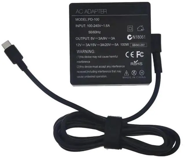 Main image of JAENFONG 20V 5A 100W Universal USB Type C Laptop Power Adapter Charger for Laptop Power Supply
