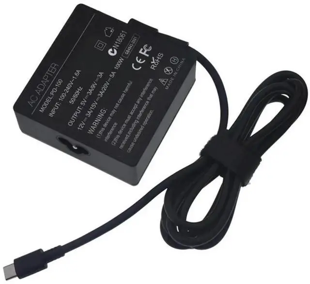 Alt view image 2 of 4 - JAENFONG 20V 5A 100W Universal USB Type C Laptop Power Adapter Charger for Laptop Power Supply