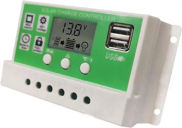 Alt view image 4 of 4 - JAENFONG 30A 12V 24V Solar Charge Controller Lithium Battery LCD Display USB Charged Solar Panel Charger