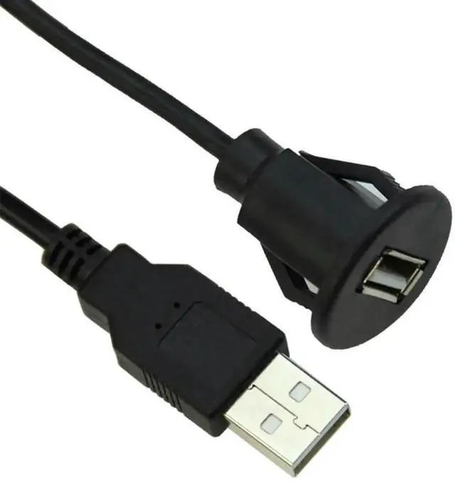 Alt view image 3 of 3 - JAENFONG OOTDTY 2m PC Car Dash Board Mount USB 2.0 Male To Female Socket Extension Panel Cable