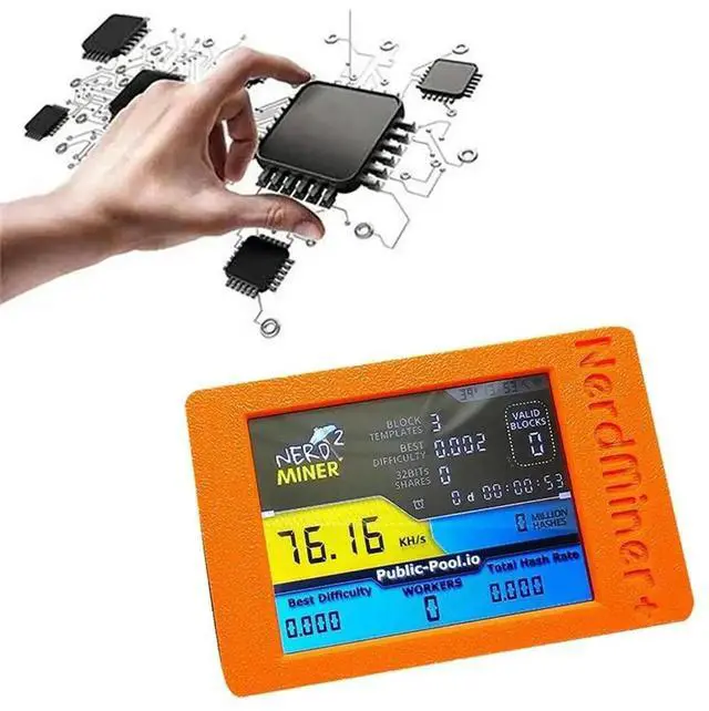 Alt view image 7 of 7 - JAENFONG For Nerdminer 77K/S Hashrate with 2.8-Inch Screen BTC Lottery Solo Miner Bitcoin Nerd Miner for BTC Miner Orange