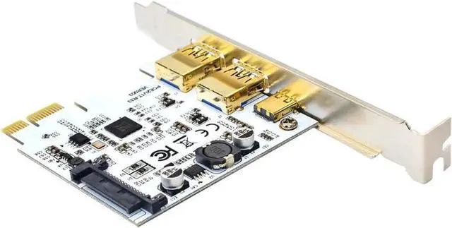 Alt view image 2 of 6 - USB C PCIe Expansion Card,PCI-e Express 1X to 2 Ports USB-A & Type-C USB 3.1 5Gbps Desktop PC Case Add On Card Hub w/ Full-profile PCI Slot Cover
