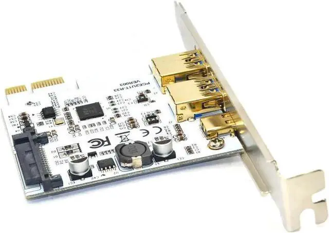 Alt view image 3 of 6 - USB C PCIe Expansion Card,PCI-e Express 1X to 2 Ports USB-A & Type-C USB 3.1 5Gbps Desktop PC Case Add On Card Hub w/ Full-profile PCI Slot Cover