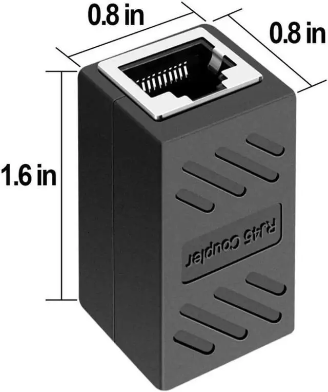 Alt view image 3 of 3 - RJ45 Coupler, in Line Coupler Cat7/Cat6/Cat5E Ethernet Cable Extender Adapter Female to Female (10 Pack Black)
