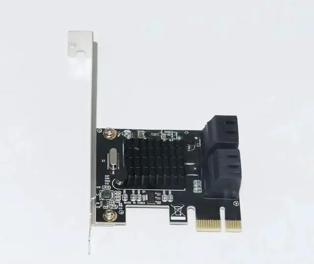 Alt view image 2 of 3 - JAENFONG FOR 88SE9215 PCIE to 4Port SATA Card PCI-E Adapter PCI Express to SATA3.0 Expansion Card SATA III 6G for SSD HDD IPFS