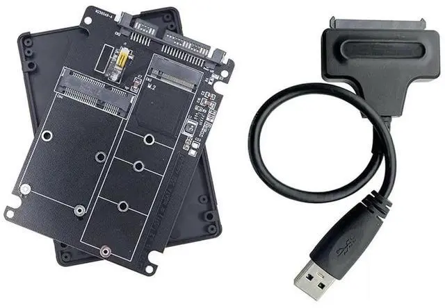 Alt view image 3 of 3 - JAENFONG FOR M2 SSD Case mSATA to USB Adapter mSATA Enclosure M.2 NGFF mSATA SSD To SATA 3.0 2.5 Adapter Riser Board M.2 Box Cable For Laptop