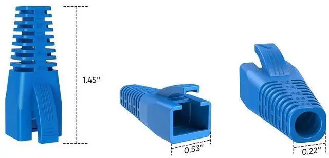 Alt view image 6 of 7 - RJ45 Ethernet Network Cable Strain Relief Boot 50-Pack Fits CAT5 CAT5E CAT6 CAT6A, RJ45 Color Coded Cable Connector Plug Cover for Various Diameter LAN Cable, Blue